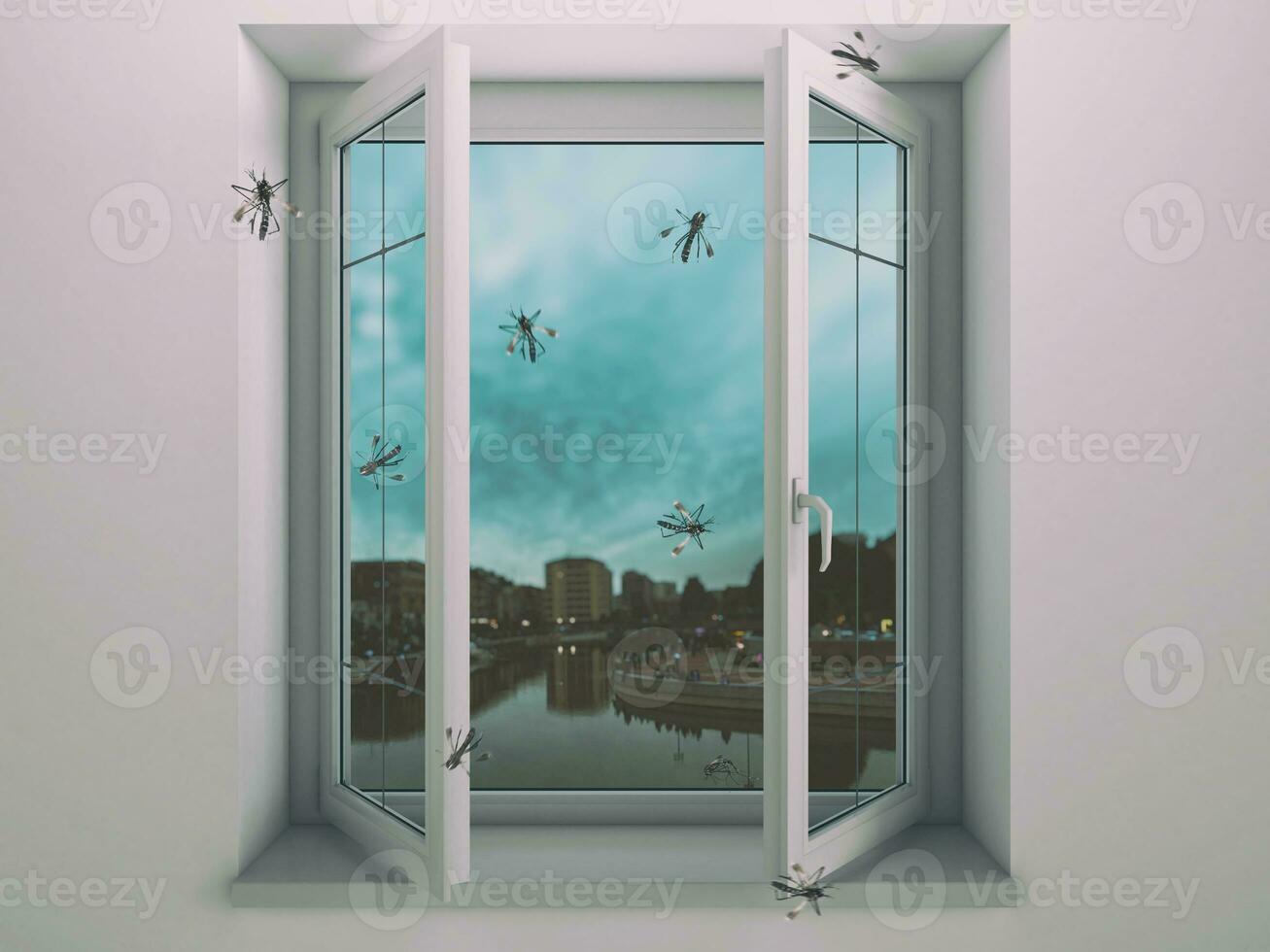 mosquitos ese furtivo dentro el casa desde un ventana foto