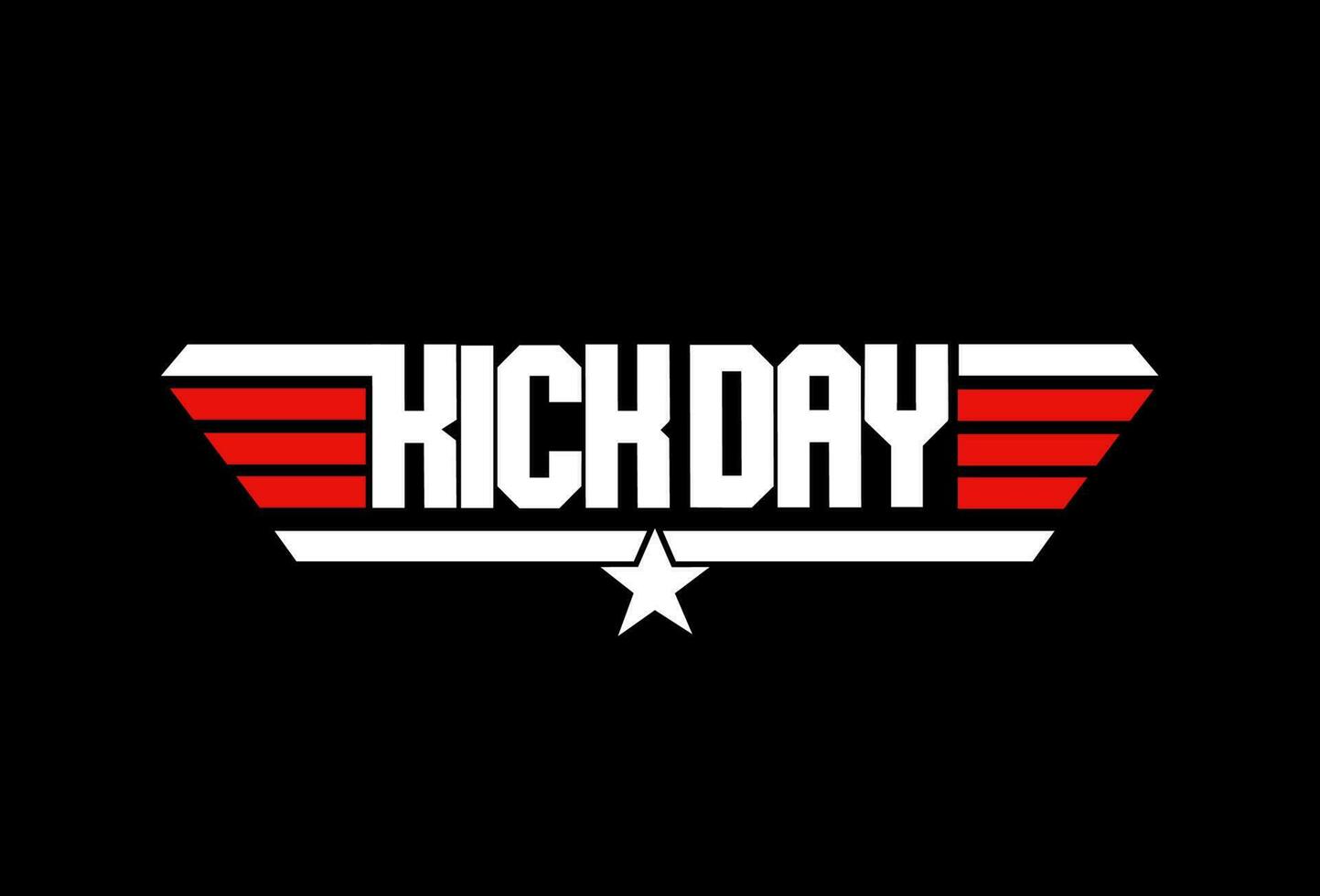 Kick Day typography vector icon. Kick Day lettering.