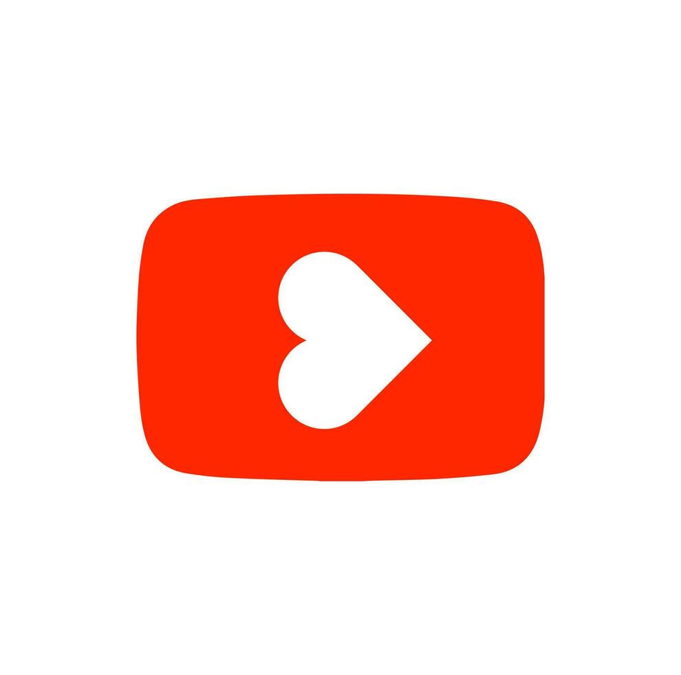 Social media video platform icon with heart. vector