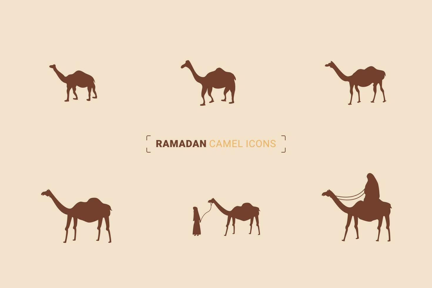 Arab camel icons vector