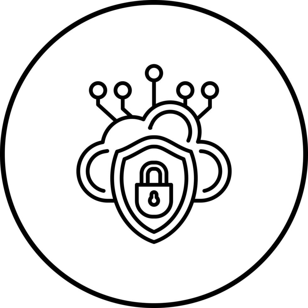 icono de vector de seguridad en la nube