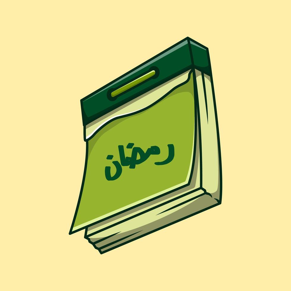 verde Ramadán calendario vector ilustración