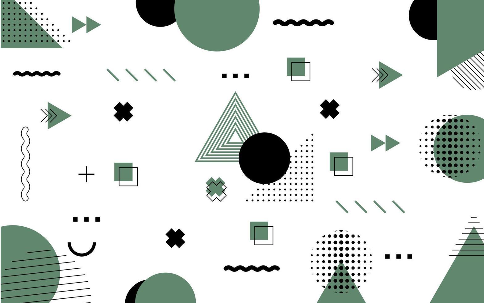 Memphis pattern. Geometric elements. Vector Illustration.