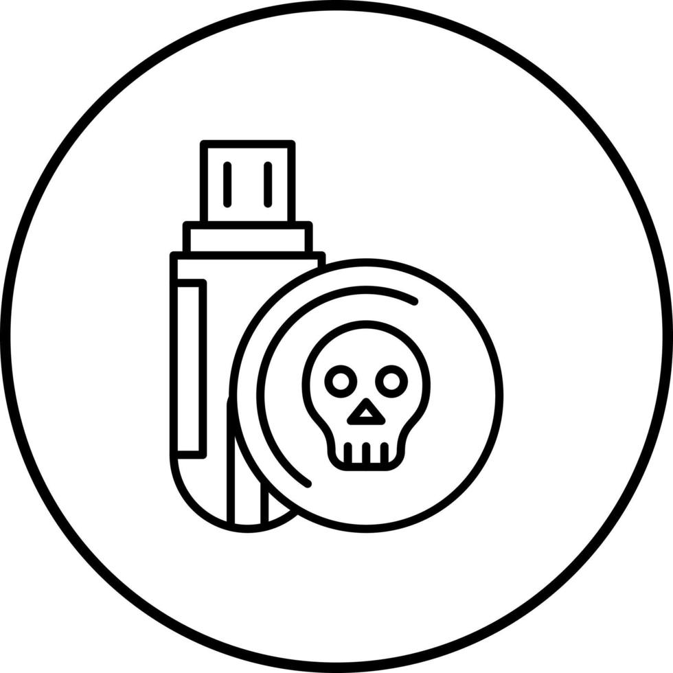 icono de vector de unidad usb infectado