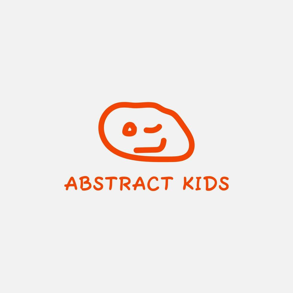 Smiling child face logo suitable for children's channel. vector