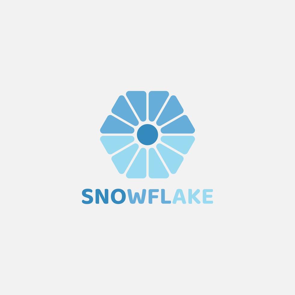 A simple snowflake logo shaped like a flower. vector