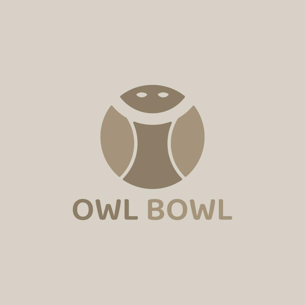 A combined logo of an owl and a tennis ball. vector