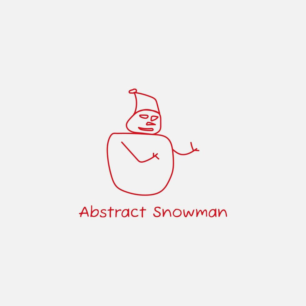 Abstract snowman logo made of lines. vector