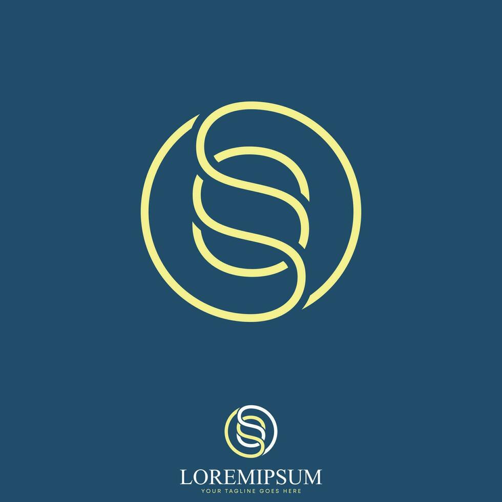 letter or word SS double line font in circle image graphic icon logo design abstract concept vector stock. Can be used as a symbol related to initial or monogram
