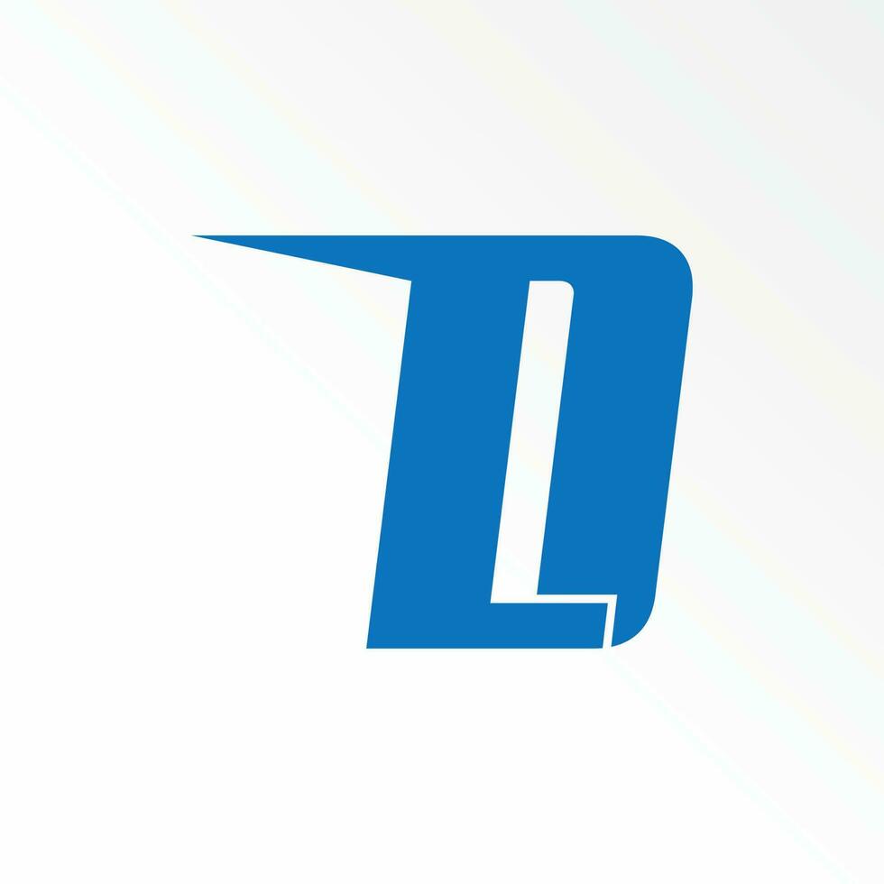 Unique simple Letter or word D or LD sans serif font with Speed image graphic icon logo design abstract concept vector stock. Can be used as symbol related to fast or initial