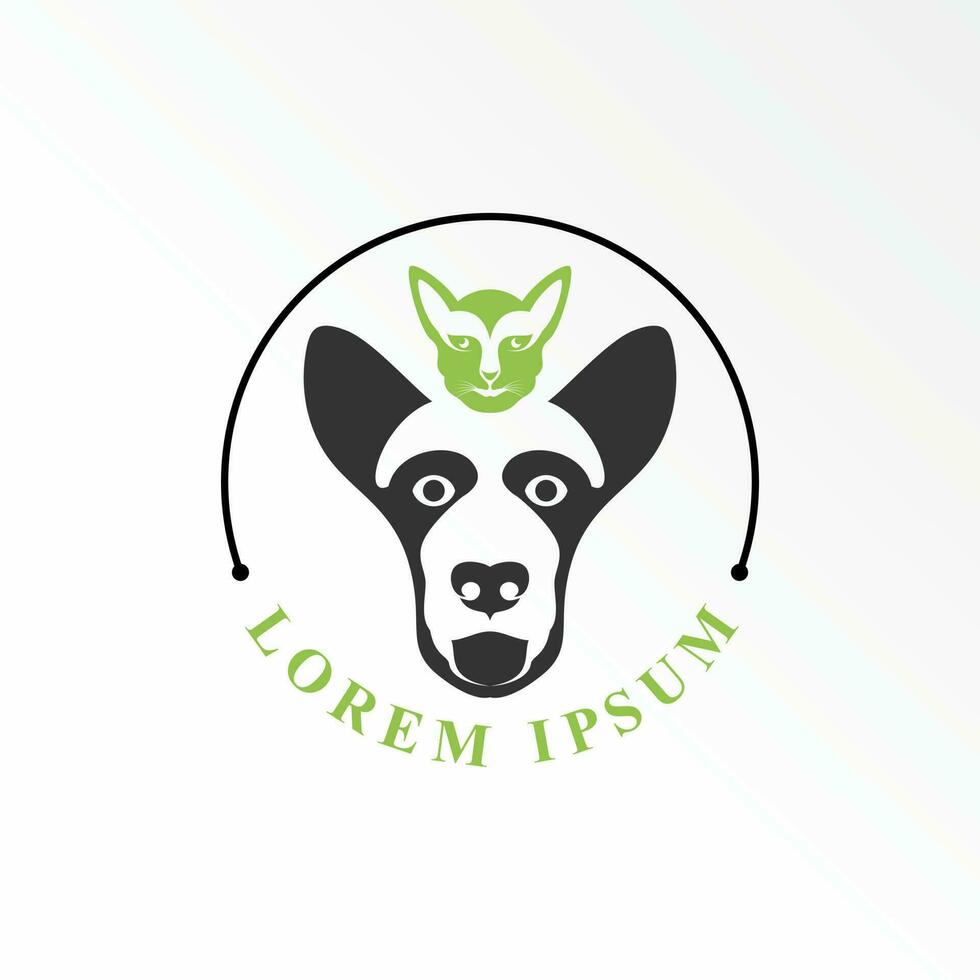 Simple and unique Dog and cat head on top down image graphic icon logo design abstract concept vector stock. Can be used as a symbol related to animal or pet