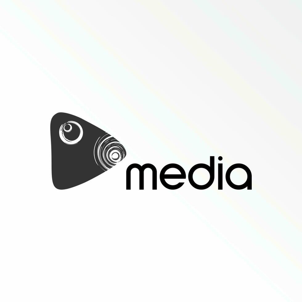 Simple and Unique pigeon mouth with scratch line and play video image graphic icon logo design abstract concept vector stock. Can be used as a symbol related to animal or media