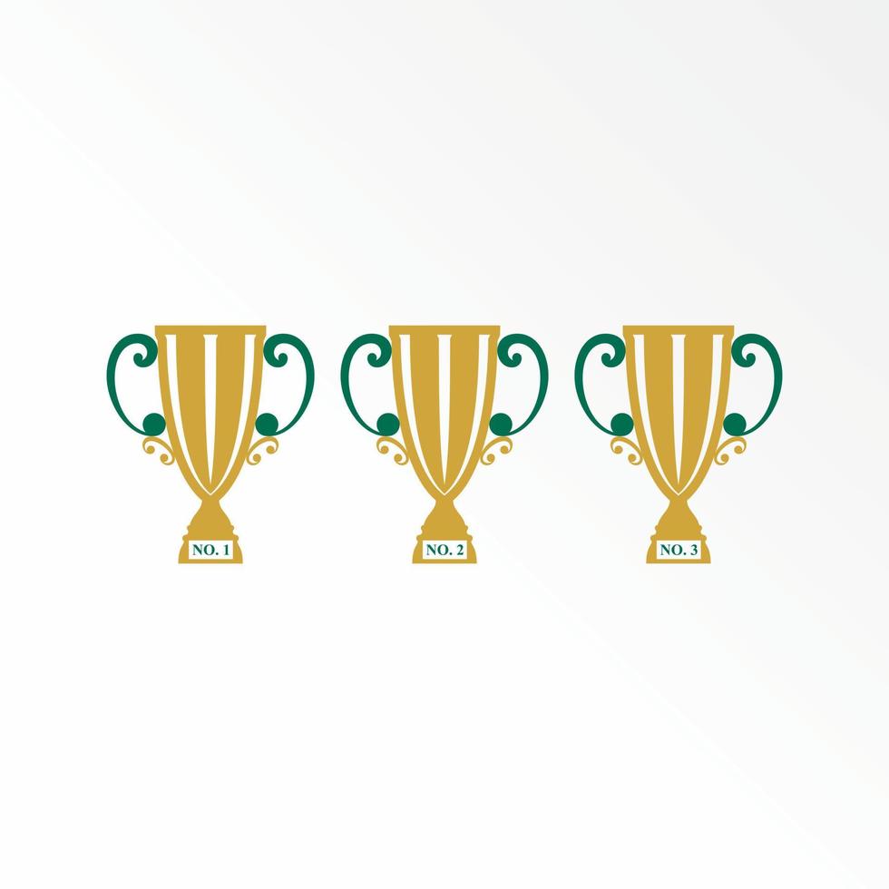 único trofeo taza ganador campeón para número 123 imagen gráfico icono logo diseño resumen concepto vector existencias. lata ser usado como un símbolo relacionado a torneo o premio