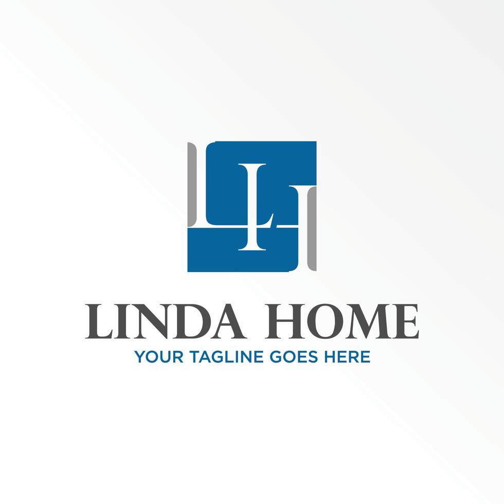 letter or word LH serif font in block square image graphic icon logo design abstract concept vector stock. Can be used as a symbol related to initial or monogram
