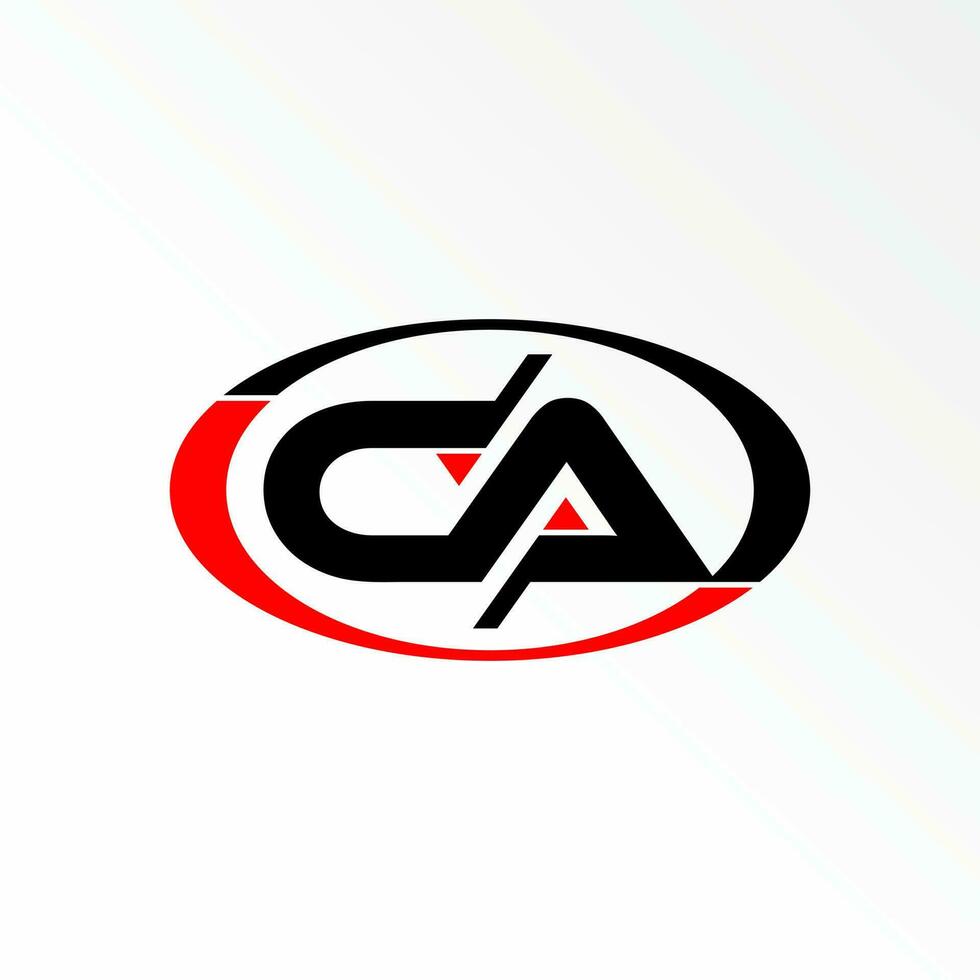 letter or word CA sans serif connected font in ellipse image graphic icon logo design abstract concept vector stock. Can be used as a symbol related to initial or monogram