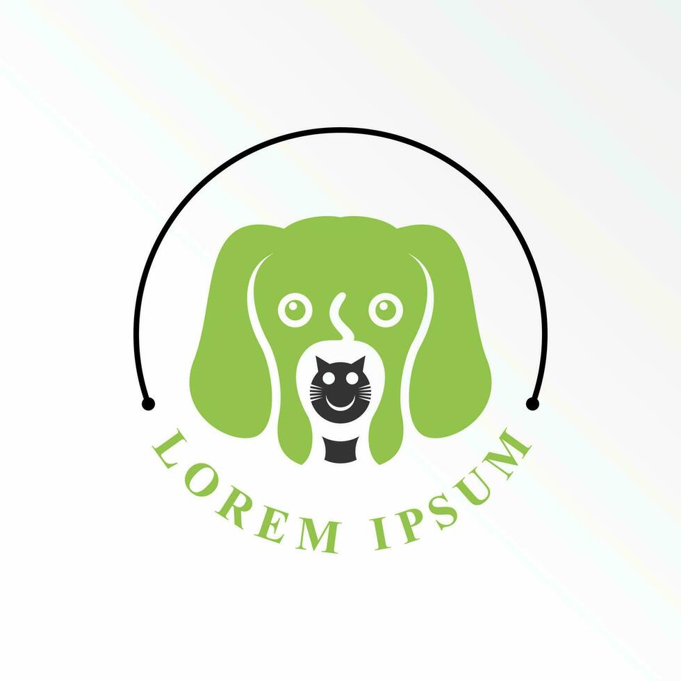 Simple and unique Dog and cat head on top down image graphic icon logo design abstract concept vector stock. Can be used as a symbol related to animal or pet