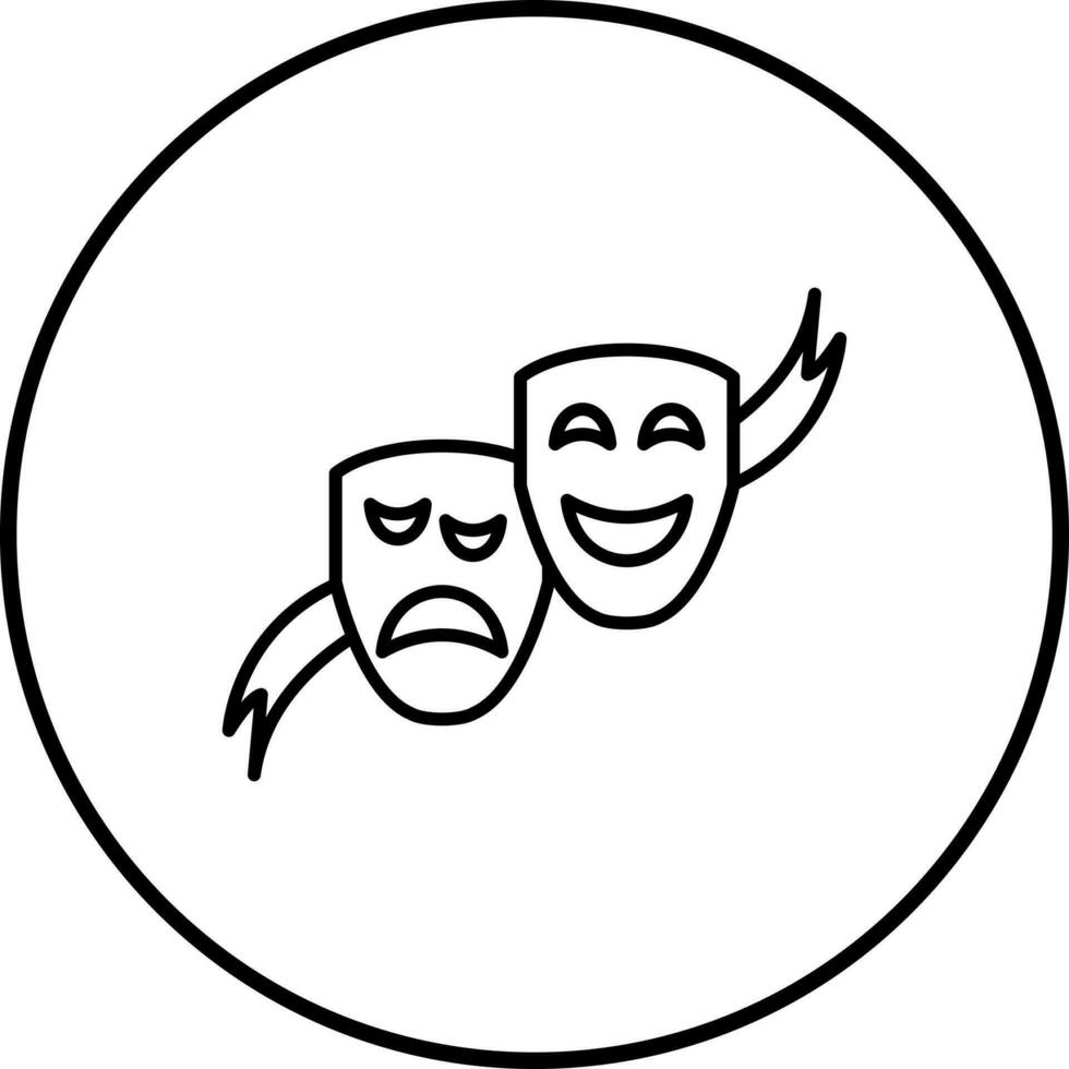 icono de vector de máscaras de teatro
