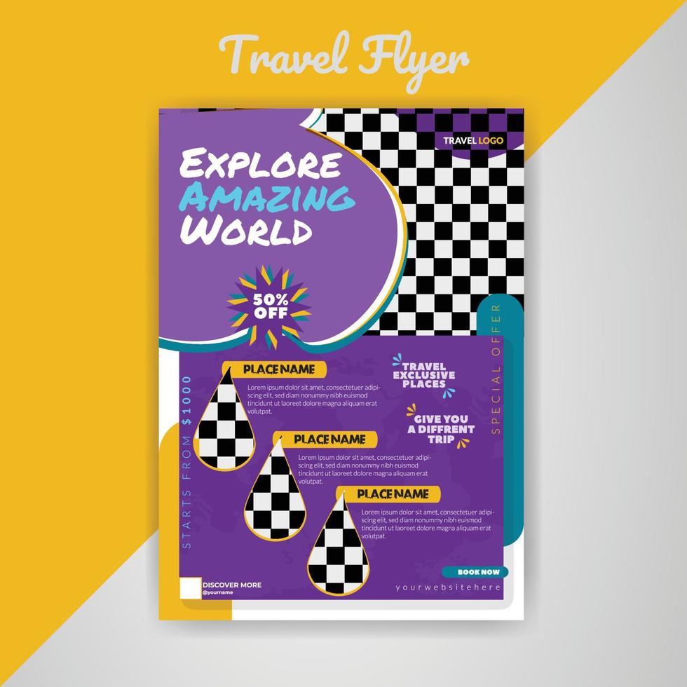 Travel Flyer Vacation Trip Traveling Packages Poster Vector Template