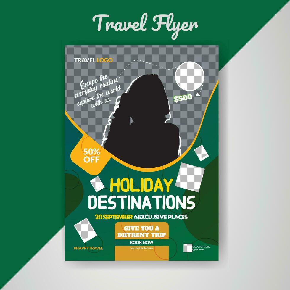 Travel Flyer Vacation Trip Traveling Packages Poster Vector Template