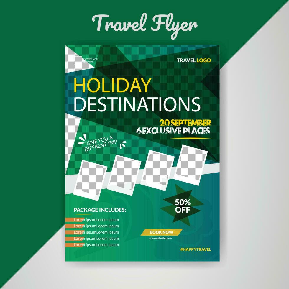 Travel Flyer Vacation Trip Traveling Packages Poster Vector Template Tourism A4 Sale 2023