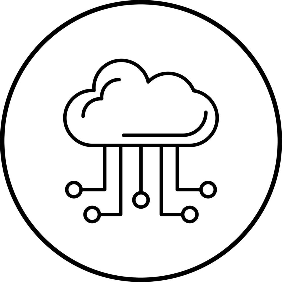 icono de vector de computación en la nube