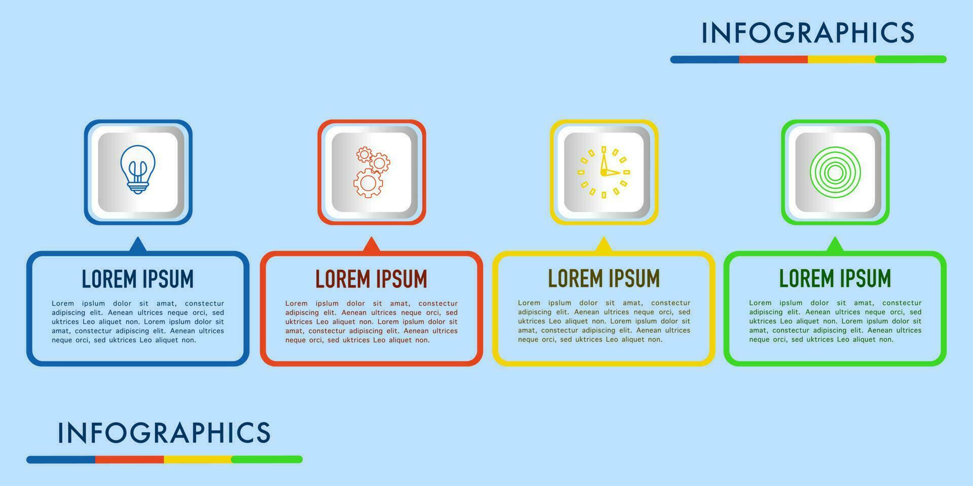 Business process infographic template. Infographic design with options or step number 4. Vector illustration graphic design