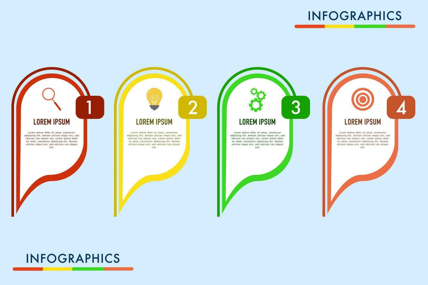 Business process infographic template. Infographic design with options or step number 4. Vector illustration graphic design