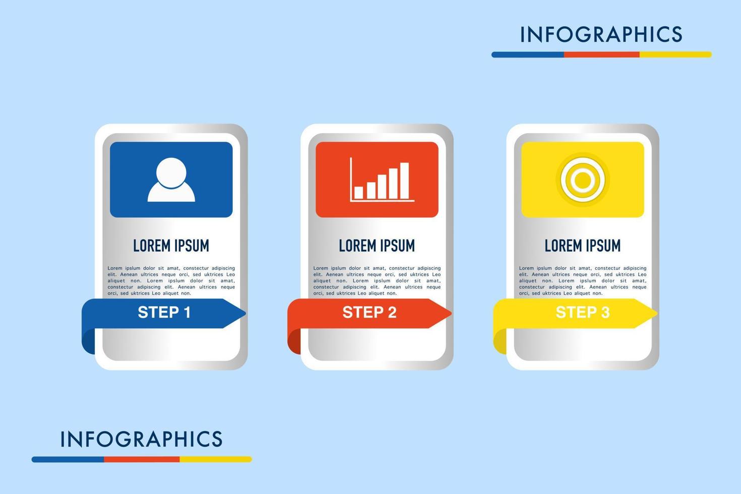 Vector infographic design template with 3 options or steps, sections, segments. Business concept. marketing infographic vector illustration