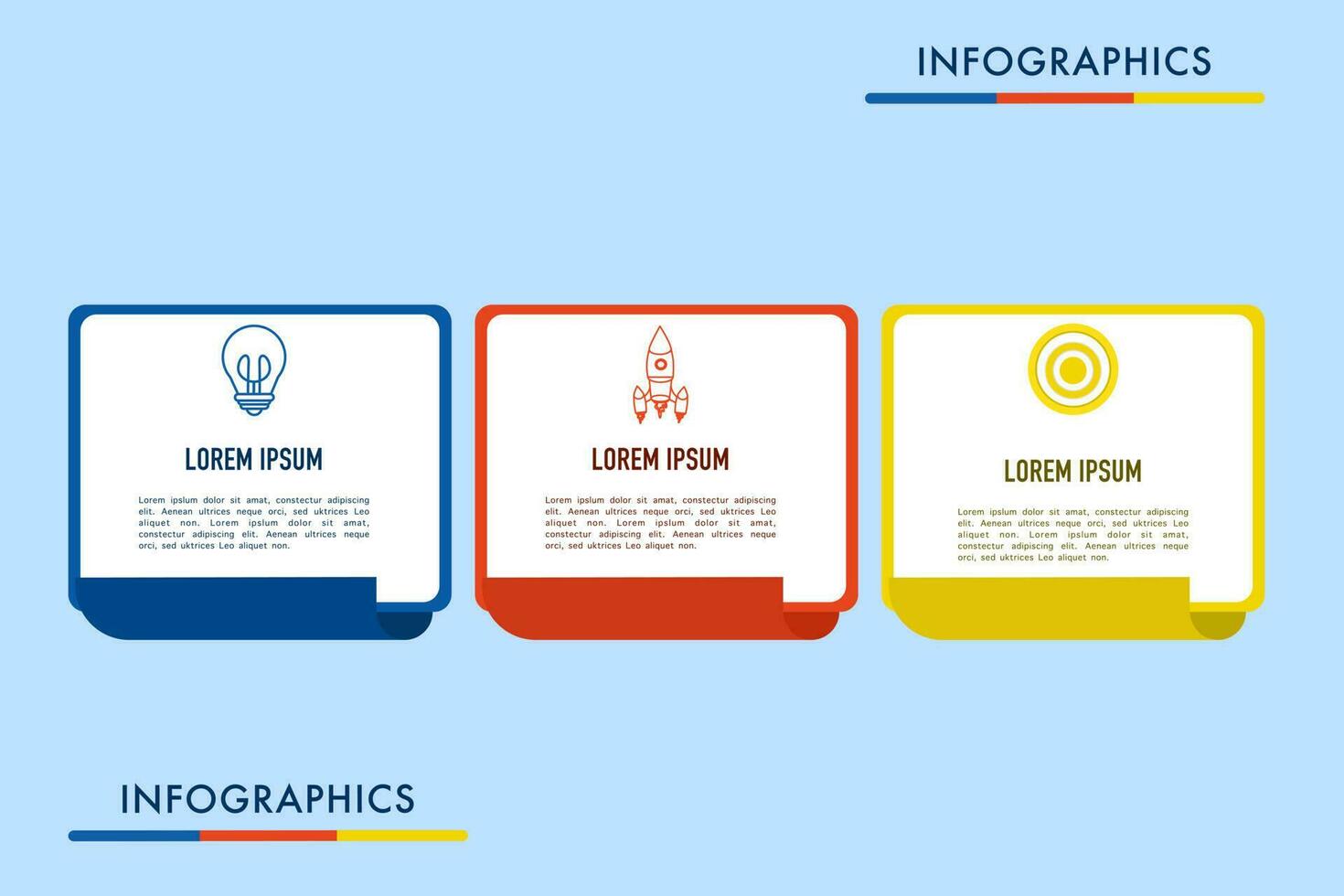 Vector infographic design template with 3 options or steps, sections, segments. Business concept. marketing infographic vector illustration
