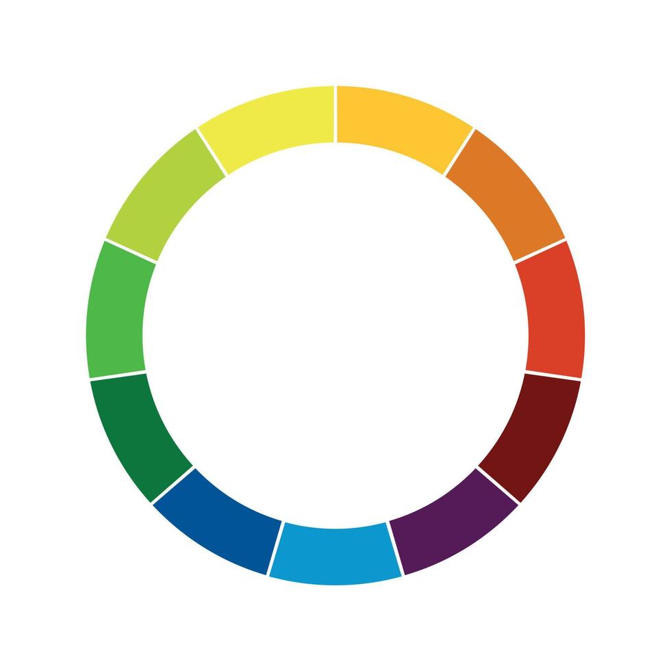 Hallow color wheel or color picker circle flat vector icon for drawing or painting apps and websites