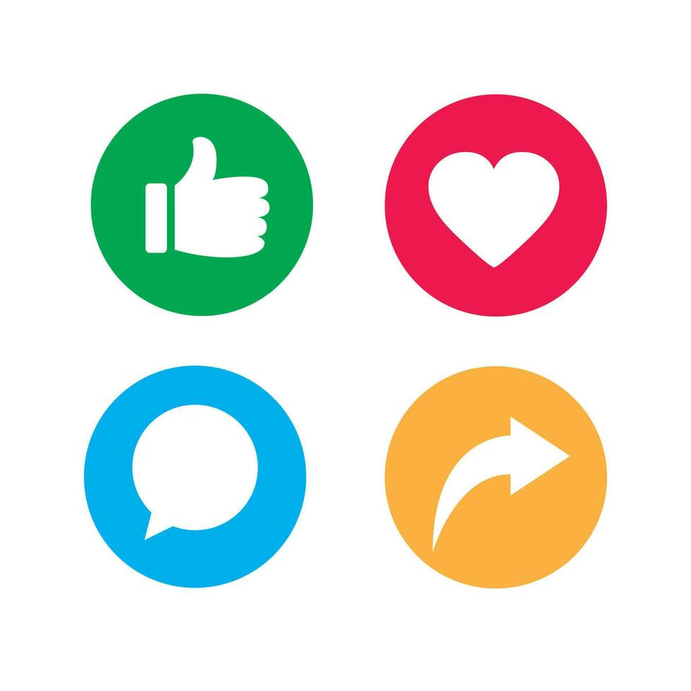 botón íconos me gusta en social medios de comunicación sitios vector