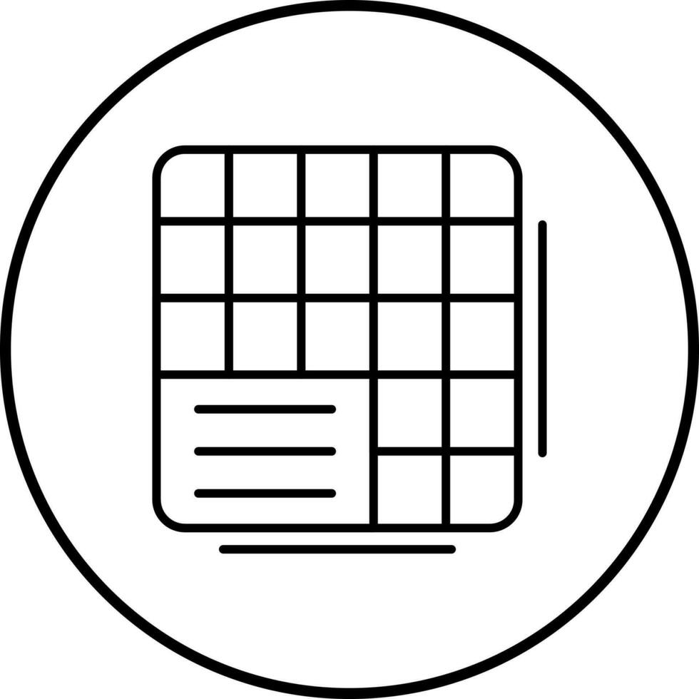 icono de vector de datos de tabla