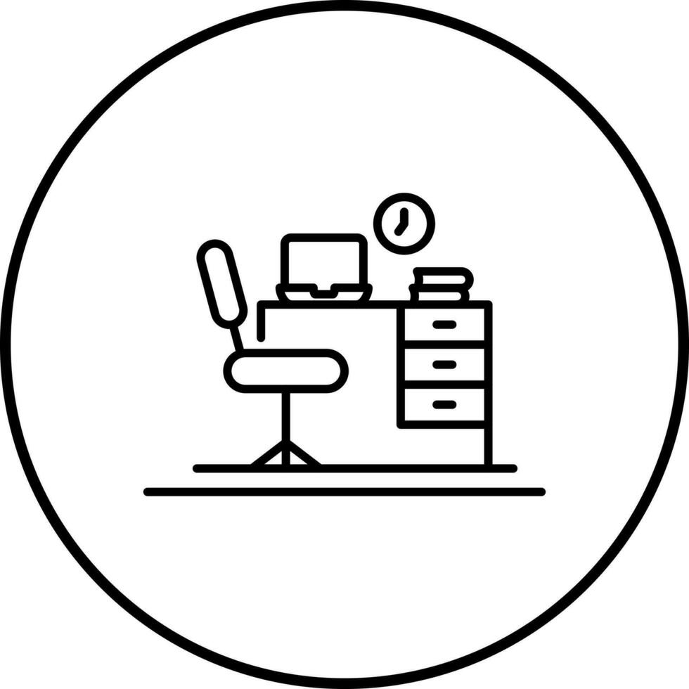 Office Desk Vector Icon