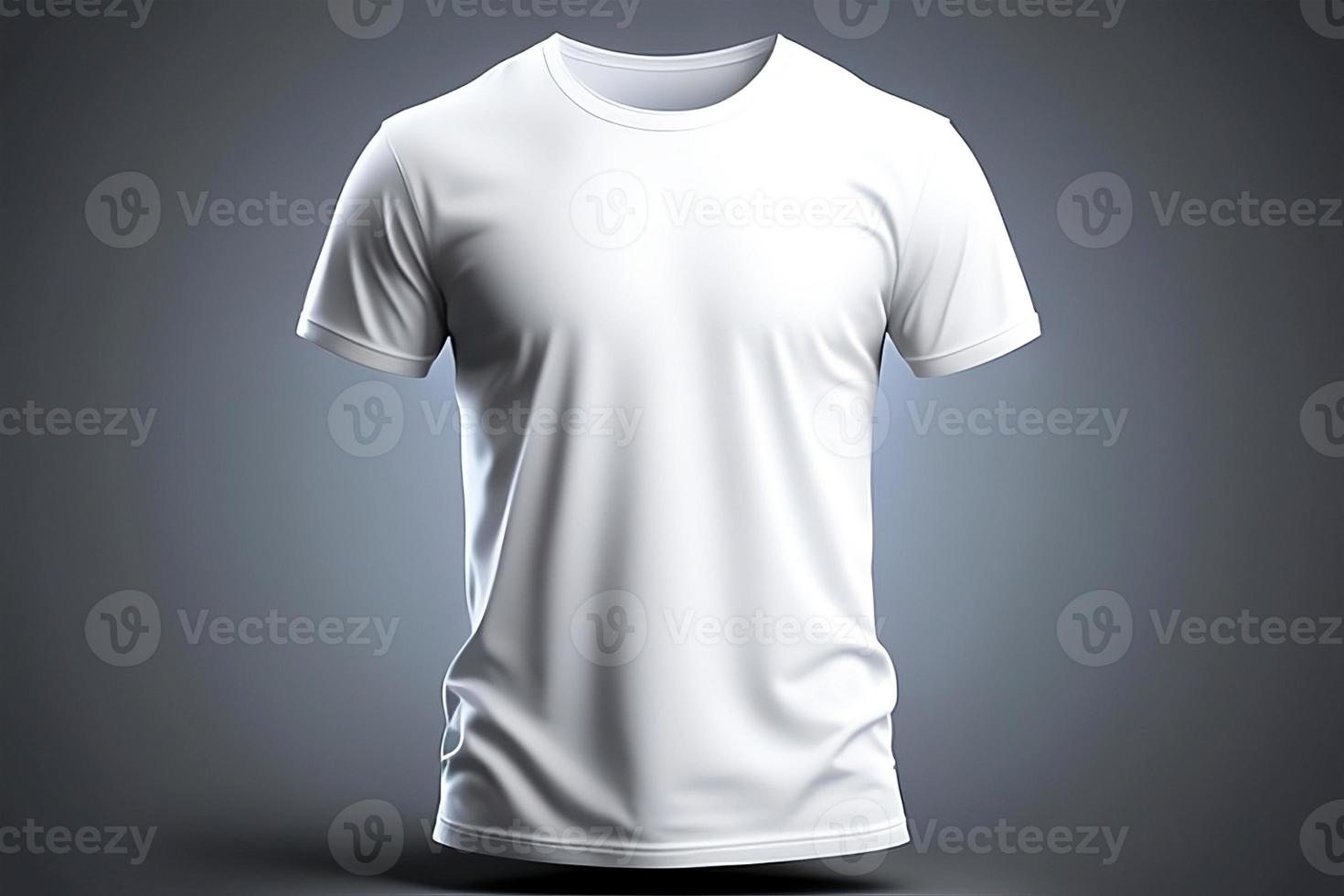 un blanco camiseta con un blanco etiqueta en eso con generativo ai foto
