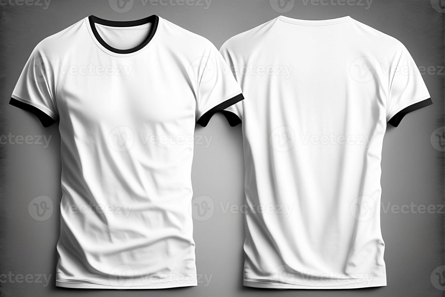 A white tshirt with a blank label on it with front and back view with generative ai photo
