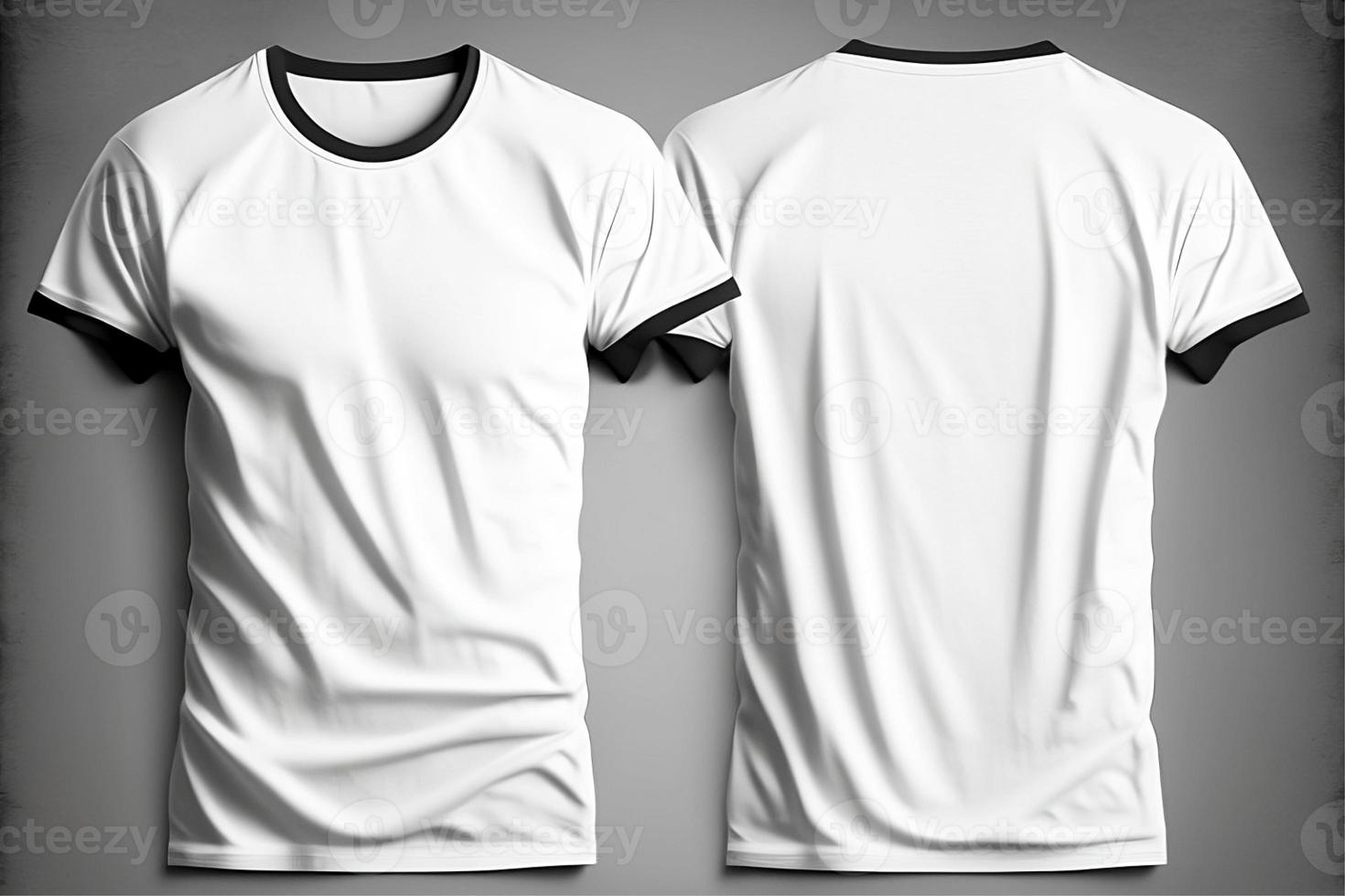 A white tshirt with a blank label on it with front and back view with generative ai photo