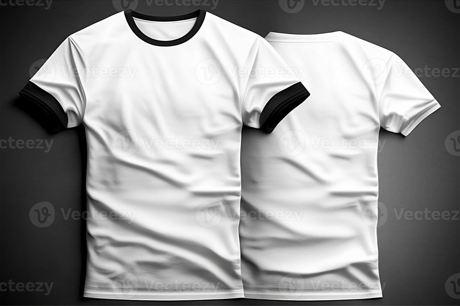 A white tshirt with a blank label on it with front and back view with generative ai photo