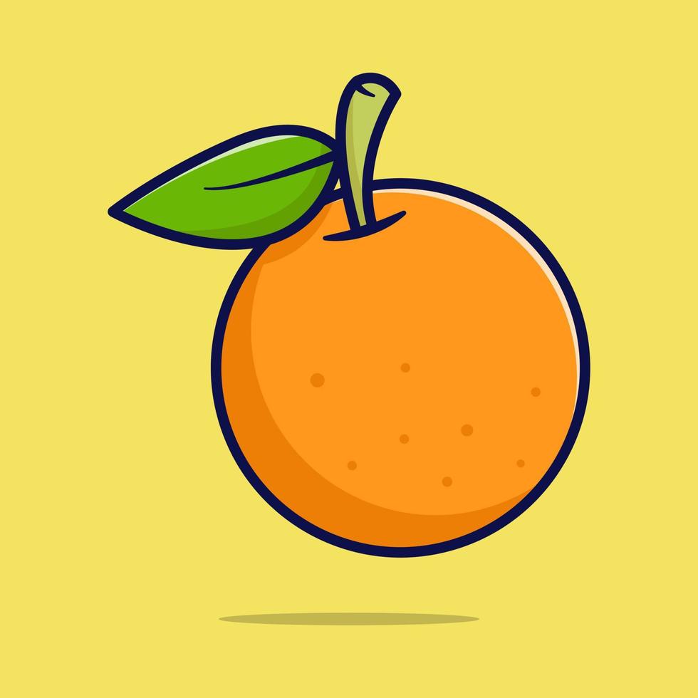 Orange fruit vector icon illustration. Fruit icon concept isolated. Flat design