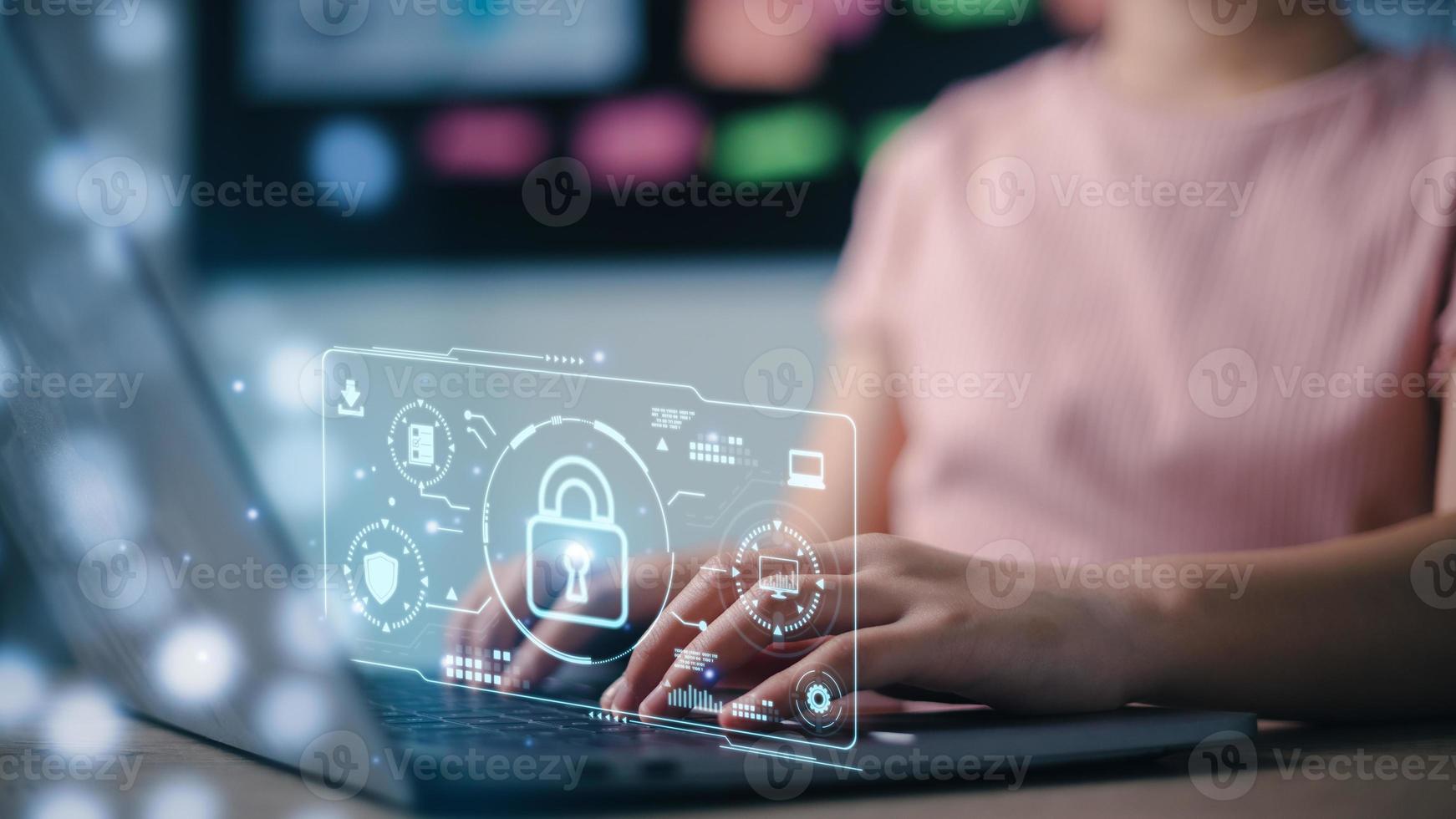 Cyber security data protection business technology privacy concept. photo