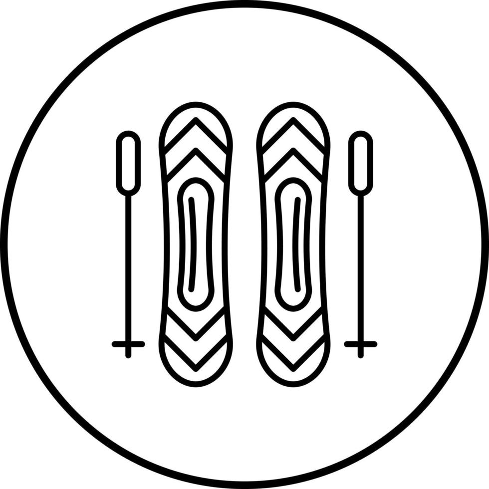 Ski Sticks Vector Icon
