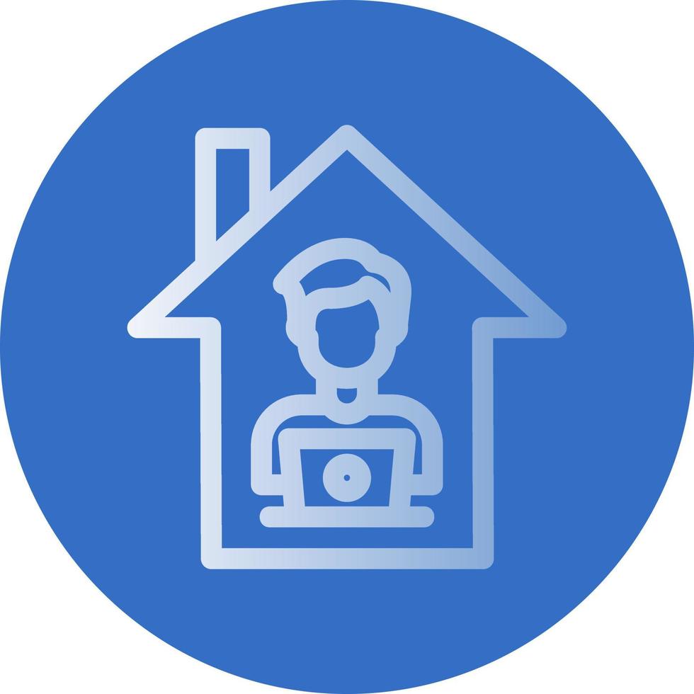 Man Working at Home Vector Icon Design