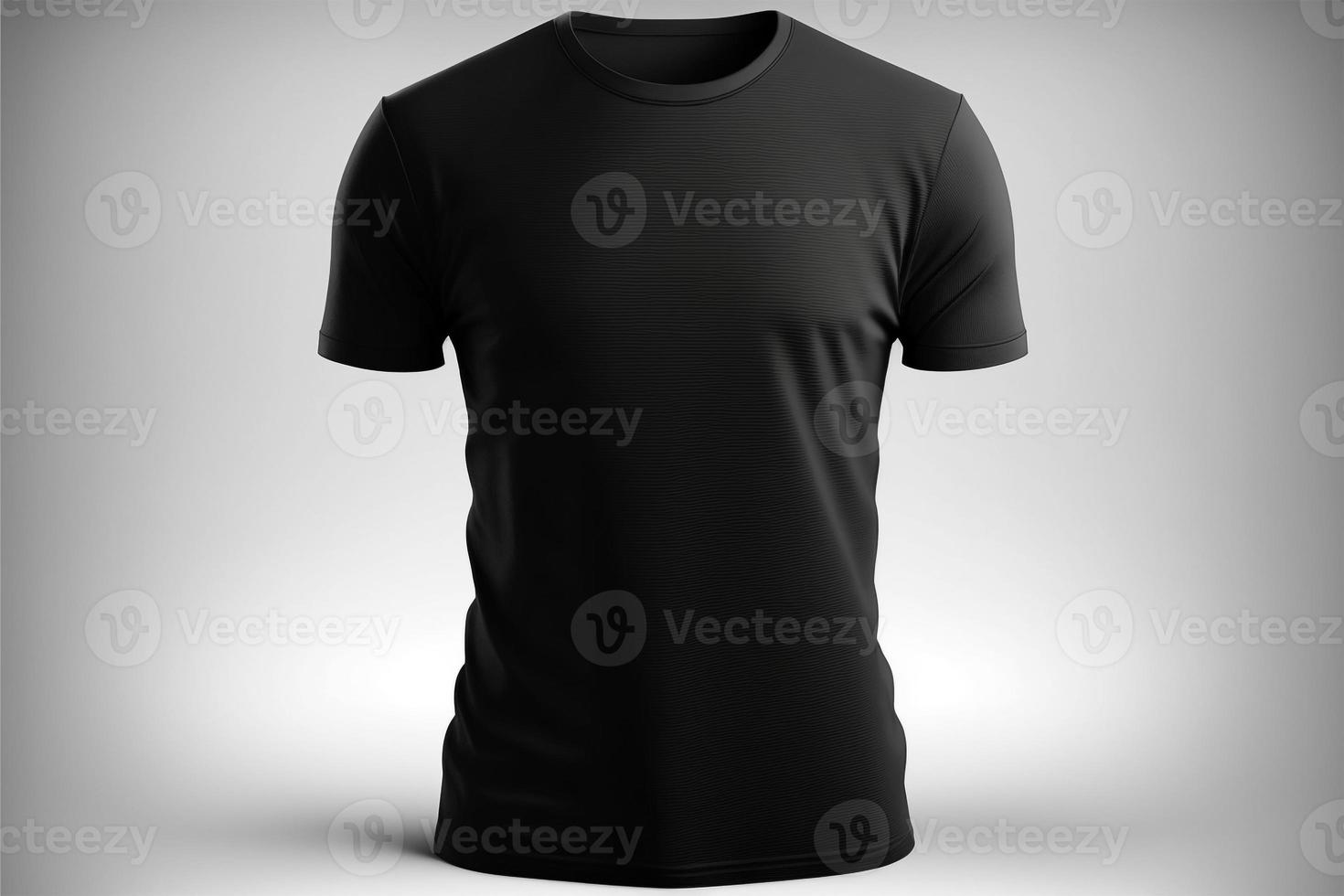 Mockup of a blank royal black tshirt with isolated on white background. photo