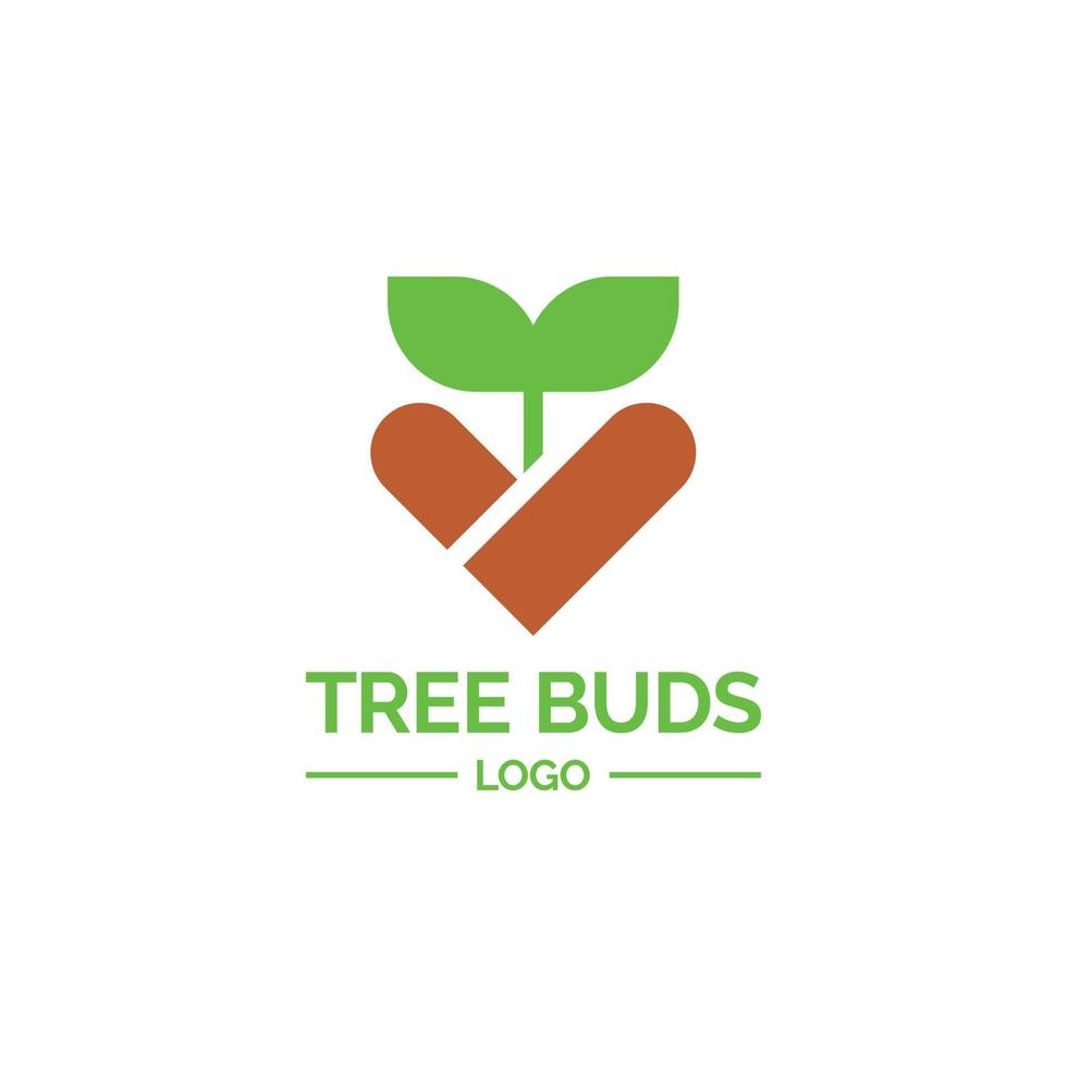 Tree Buds Love Logo, Suitable for your Business related to it vector