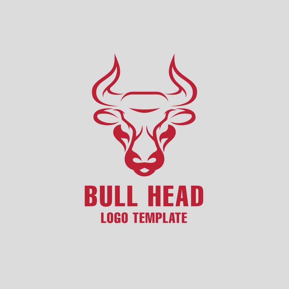 Angry Red Bull Head Logo vector