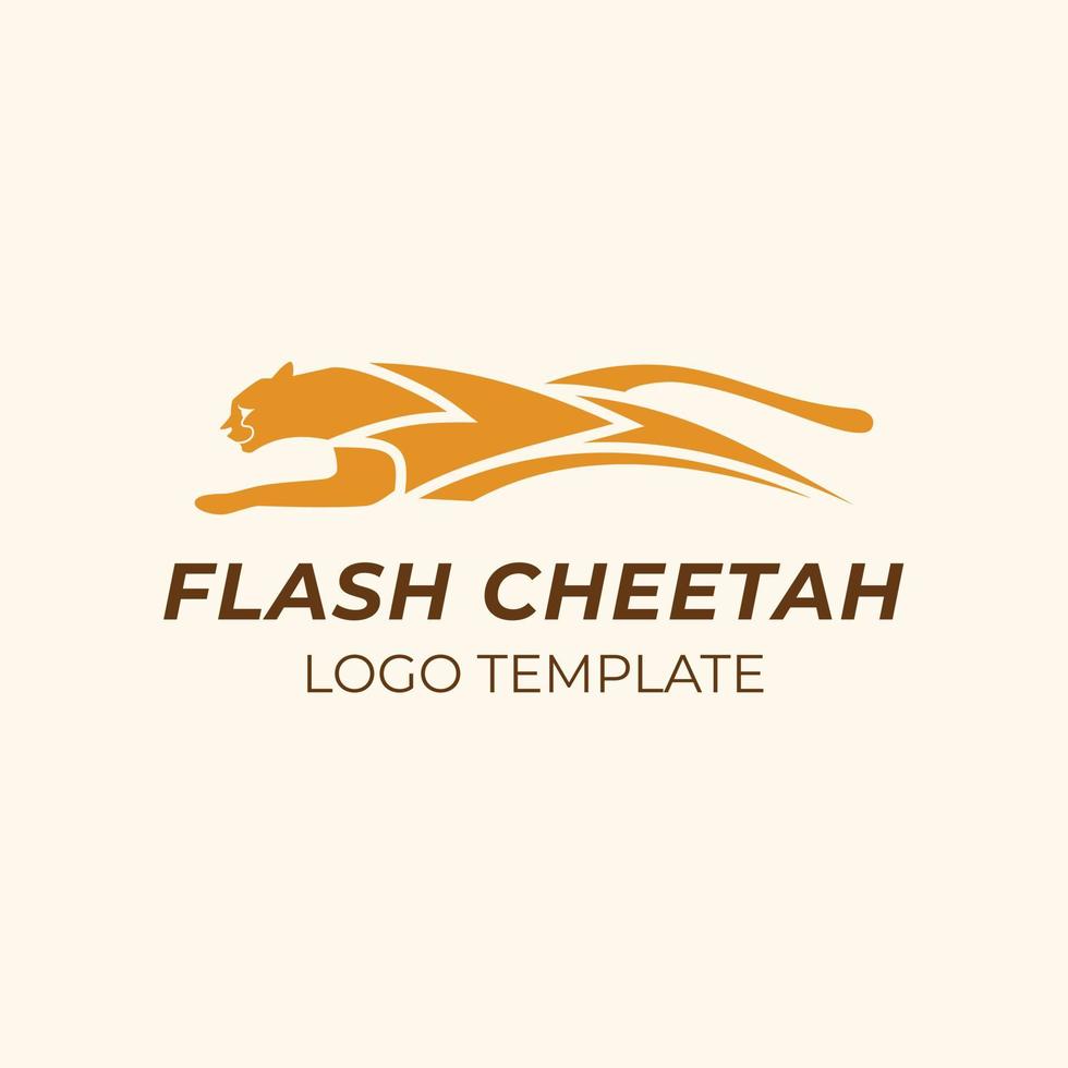Cheetah Thunderbolt Speed Logo Design vector