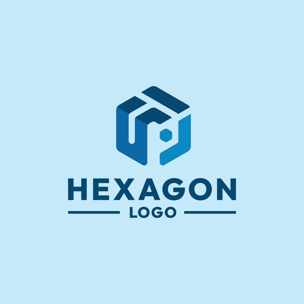 resumen hexágono logo adecuado para tu tecnología negocio vector