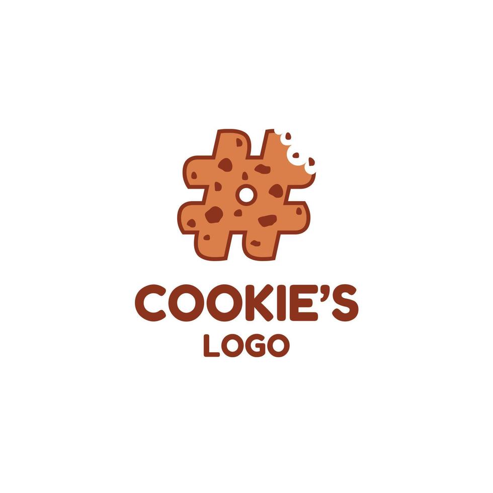 Hashtag Cookies Logo, Suitable for Food and Beverages Logo or Online Food Logo vector