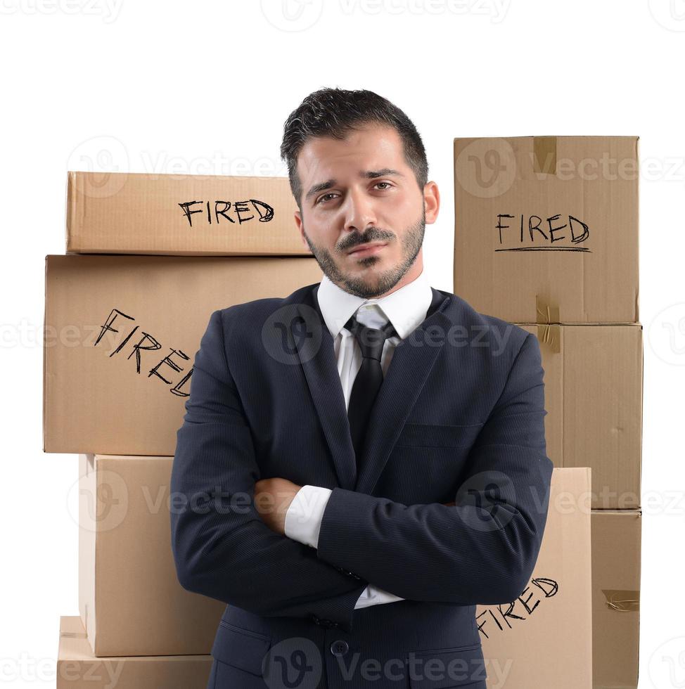 Businessman fired from job photo