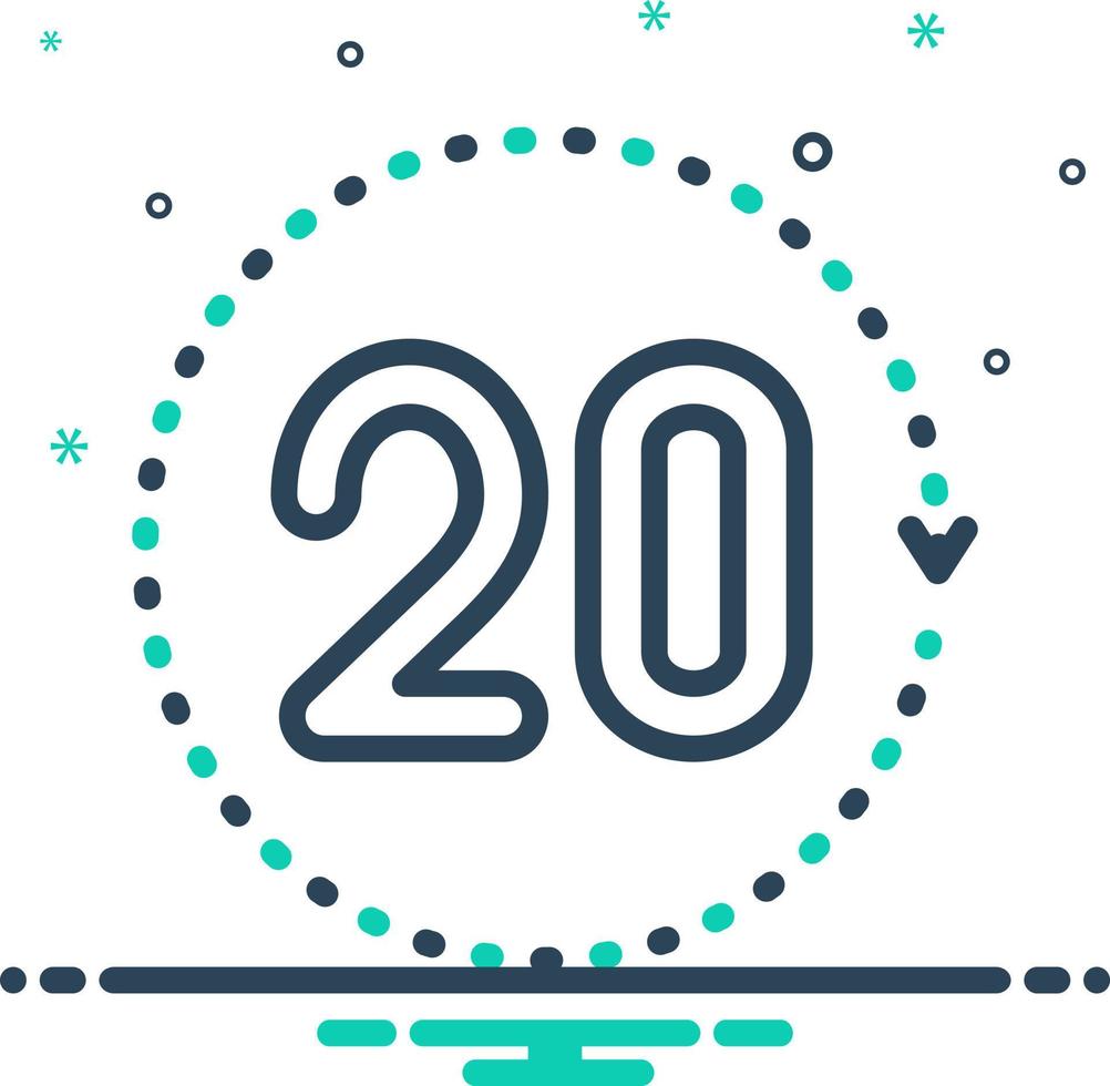 mix icon for twenty vector