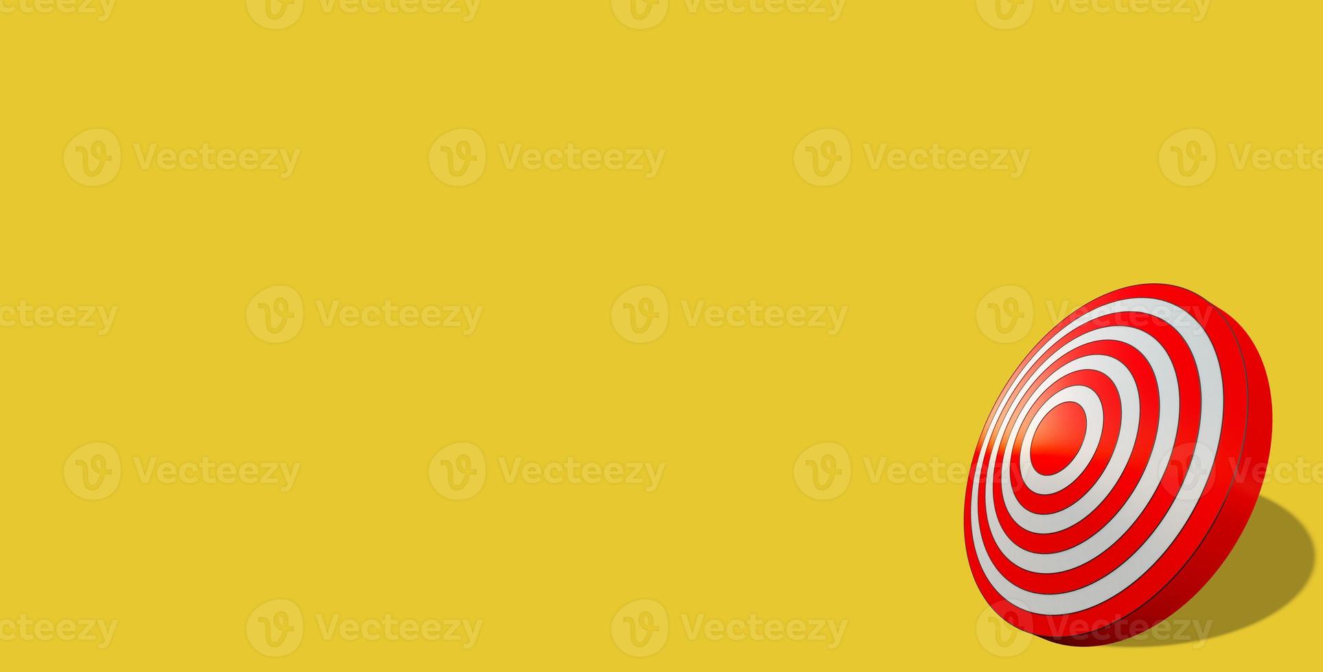 Business target achievement concept. Red target isolated on yellow background photo